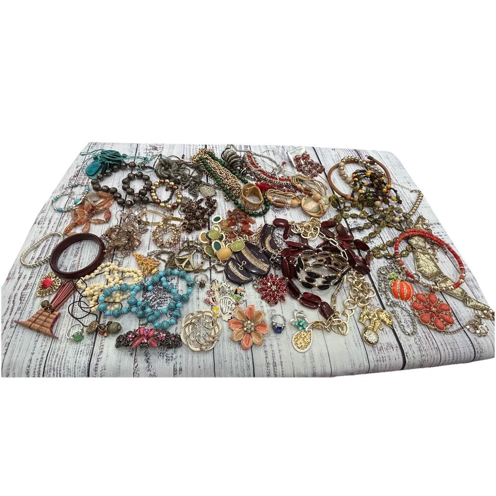 5 + Pound Lb Lot Jewelry Vintage‎ & Modern Wearable Crafting As Is